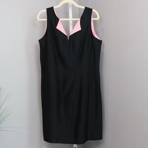 Vintage 90s Lois Snyder for Dani Max Black Sheath Dress Size 14‎ | Fully Lined